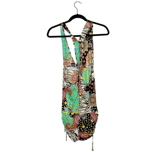 Luli Fama Print Coverup Romper Women's Size Small - Picture 2 of 4